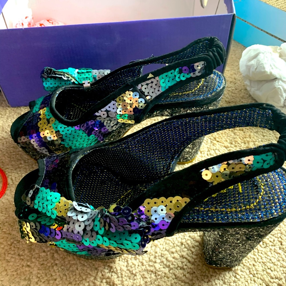 Irregular choice sequin sandals size 10